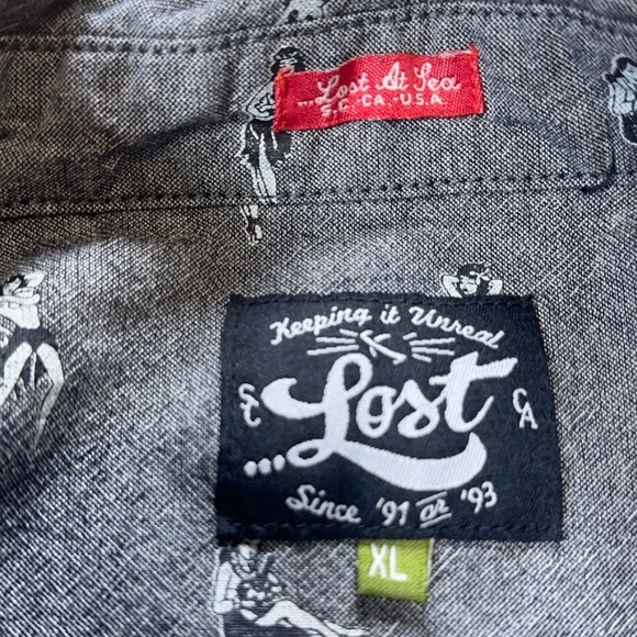 Lost At Sea Pin-Up Shirt XL Men’s Retro Rockabilly Vintage Inspired Button Down - Picture 5 of 10
